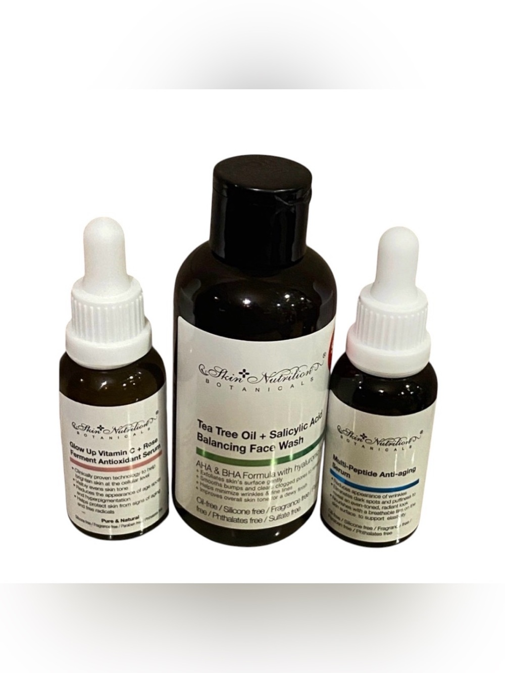 Skin Nutrition Botanicals Balancing Face Wash and Serums 3pc Set-New